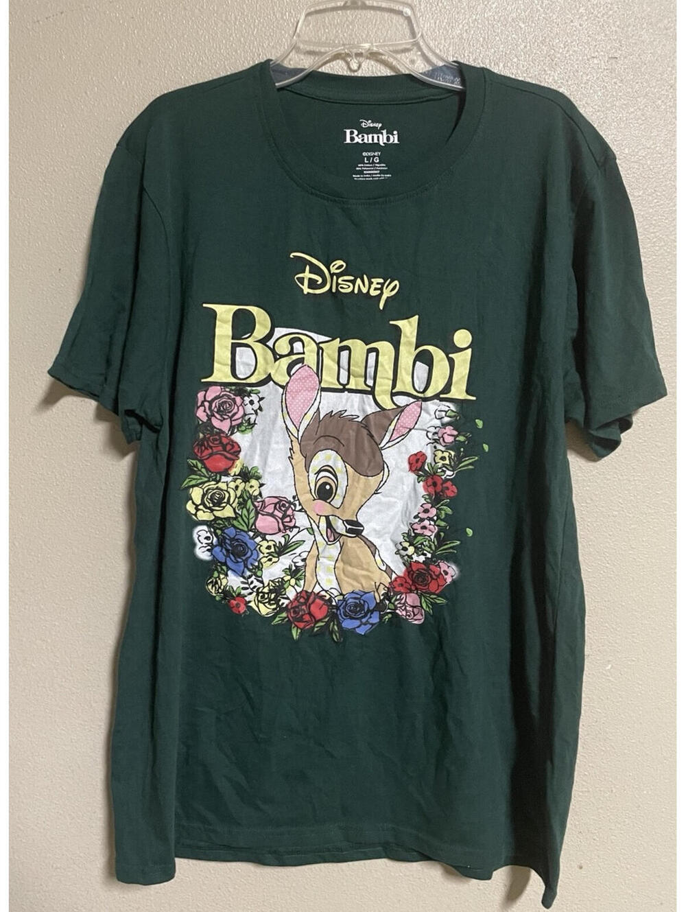 Large Bambi green short sleeve T-shirt graphic